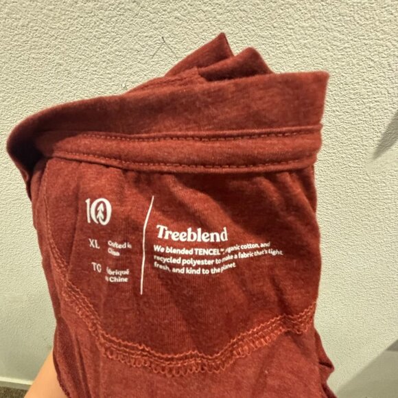 Rust/Red Orange TreeBlend V-Neck T-Shirt - Size XL - Picture 7 of 7